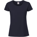 Dunkles Marineblau - Front - Fruit Of The Damen T-Shirt, enganliegend
