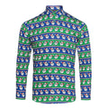 Weihnachtsmann Blau-Grün - Front - Christmas Shop Herren Hemd mit weihnachtlichem Aufdruck