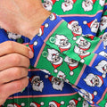 Weihnachtsmann Blau-Grün - Side - Christmas Shop Herren Hemd mit weihnachtlichem Aufdruck
