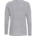 Weiß-Marineblau - Back - Asquith & Fox Herren T-Shirt Mariniere, langärmlig, gestreift