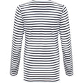 Weiß-Marineblau - Back - Asquith & Fox Damen T-Shirt Mariniere, langärmlig
