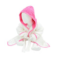Weiß- Pink - Front - A&R Towels Baby-Toddler Babiezz Kaputzen Bademantel
