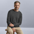Graphit meliert - Back - Russell Collection Herren Strick Pullover-Sweatshirt