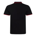 Schwarz-Rot - Back - AWDis Herren Stretch Tipped Polo Shirt