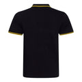 Schwarz-Gelb - Back - AWDis Herren Stretch Tipped Polo Shirt
