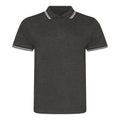 Graphit-Weiß - Front - AWDis Herren Stretch Tipped Polo Shirt
