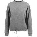 Grau - Front - Build Your Brand Damen Oversize-Sweatshirt mit Rundhalsausschnitt