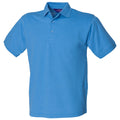 Mittelblau - Front - Henbury Herren Polo-Shirt, Kurzarm
