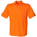 Orange - Front - Henbury Herren Polo-Shirt, Kurzarm
