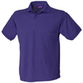 Violett - Front - Henbury Herren Polo-Shirt, Kurzarm