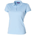 Hellblau - Front - Henbury Damen Coolplus® Polo-Shirt - Polohemd,