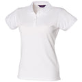 Weiß - Front - Henbury Damen Coolplus® Polo-Shirt - Polohemd,