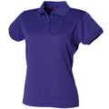 Kräftiges Violett - Front - Henbury Damen Coolplus® Polo-Shirt - Polohemd,