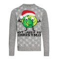 Grau - Front - Christmas Shop Unisex Weihnachtspullover mit Rosenkohl-Santa