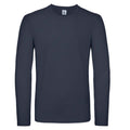 Marineblau - Front - B&C Herren Langarm-T-Shirt #E150
