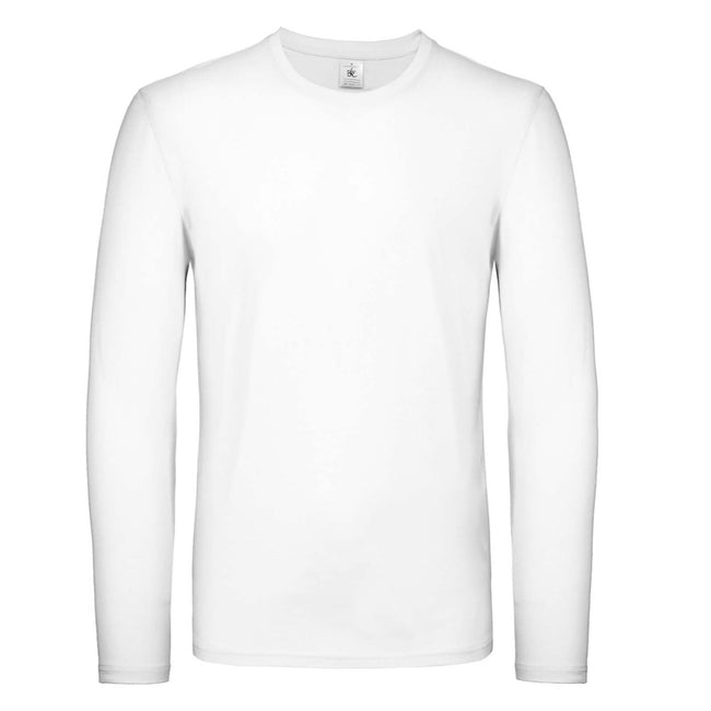 Weiß - Front - B&C Herren Langarm-T-Shirt #E150