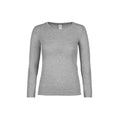 Grau meliert - Front - B&C Damen Langarmshirt #E150