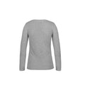 Grau meliert - Back - B&C Damen Langarmshirt #E150