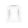 Weiß - Front - B&C Damen Langarmshirt #E150