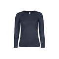 Marineblau - Front - B&C Damen Langarmshirt #E150