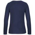 Marineblau - Back - B&C Damen Langarmshirt #E150