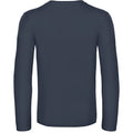 Marineblau - Back - B&C Herren Langarm-T-Shirt #E190