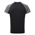 Schwarz-Schwarz meliert - Back - TriDri Herren Kontrast Ärmel Performance T-Shirt