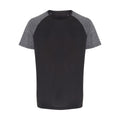 Graphit-Schwarz meliert - Front - TriDri Herren Kontrast Ärmel Performance T-Shirt