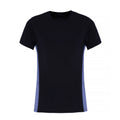 Marineblau-Blau meliert - Front - TriDri Damen Performance T-Shirt mti Kontrast-Einsatz, kurzärmlig
