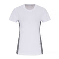 Weiß-Schwarz meliert - Front - TriDri Damen Performance T-Shirt mti Kontrast-Einsatz, kurzärmlig