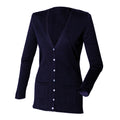 Marineblau - Side - Henbury Damen Strickjacke mit V-Ausschnitt