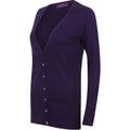 Violett - Side - Henbury Damen Strickjacke mit V-Ausschnitt