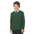 Grün - Back - AWDis Academy Kinder Junior Schul Sweatshirt mit V-Ausschnitt (2 Stück-Packung)