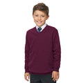 Burgunder - Back - AWDis Academy Kinder Junior Schul Sweatshirt mit V-Ausschnitt (2 Stück-Packung)