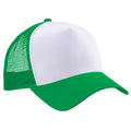 Grün-Weiß - Front - Beechfield Herren Trucker-Baseballkappe mit Netzeinsätzen (2 Stück-Packung)