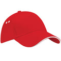 Rot-Weiß - Front - Beechfield Unisex Baseballkappe Ultimate (2 Stück-Packung)