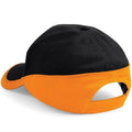 Schwarz-Orange - Back - Beechfield Unisex Baseballkappe Teamwear Competition (2 Stück-Packung)