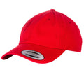 Rot - Front - Yupoong Flexfit 6 Panel Baseball Kappe mit Schnalle (2 Stück-Packung)