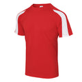 Schneeweiß-Feuerrot - Side - Just Cool Herren Sport T-Shirt Cool Contrast