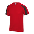 Feuerrot-Schwarz - Front - Just Cool Herren Sport T-Shirt Cool Contrast