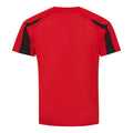 Feuerrot-Schwarz - Back - Just Cool Herren Sport T-Shirt Cool Contrast