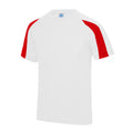 Schneeweiß-Feuerrot - Front - Just Cool Herren Sport T-Shirt Cool Contrast