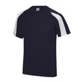 Marineblau-Schneeweiß - Front - Just Cool Herren Sport T-Shirt Cool Contrast