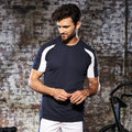 Marineblau-Schneeweiß - Side - Just Cool Herren Sport T-Shirt Cool Contrast