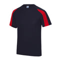 Marineblau-Feuerrot - Front - Just Cool Herren Sport T-Shirt Cool Contrast