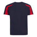 Marineblau-Feuerrot - Back - Just Cool Herren Sport T-Shirt Cool Contrast