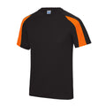 Schwarz-Orange - Front - Just Cool Herren Sport T-Shirt Cool Contrast