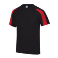Schwarz-Feuerrot - Front - Just Cool Herren Sport T-Shirt Cool Contrast