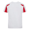 Schneeweiß-Feuerrot - Back - Just Cool Herren Sport T-Shirt Cool Contrast