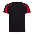 Schwarz-Feuerrot - Back - Just Cool Herren Sport T-Shirt Cool Contrast
